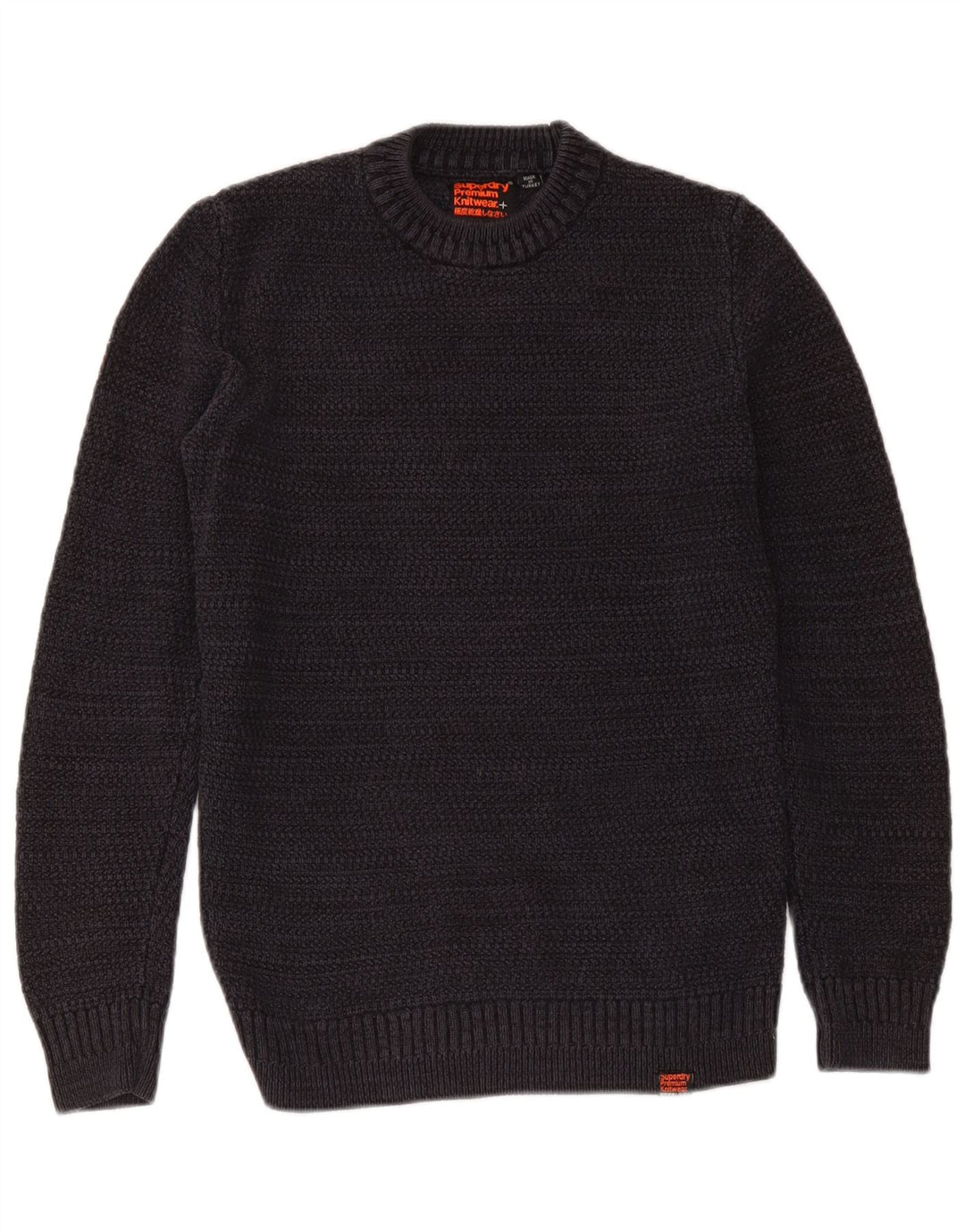 Superdry Pull ras du cou pour homme en coton bleu marine Petit