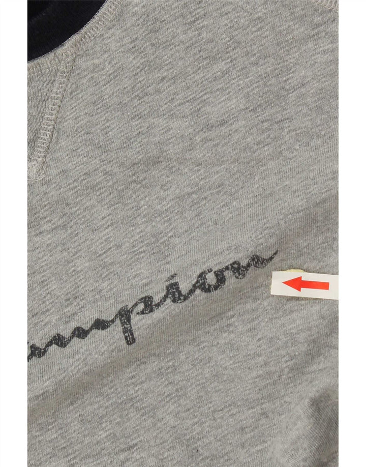 Champion Haut graphique à manches longues pour homme en coton color block gris moyen