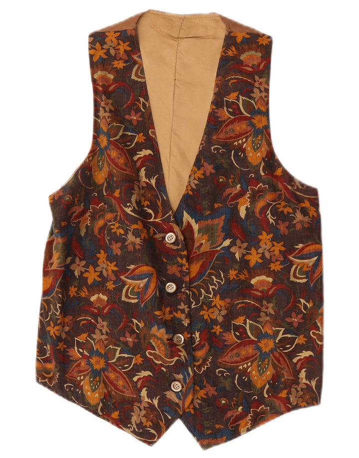 gilet homme vintage XS Marron Floral