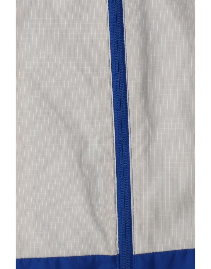 Adidas Veste de pluie à capuche pour homme UK 38 Bleu moyen Polyester colour block