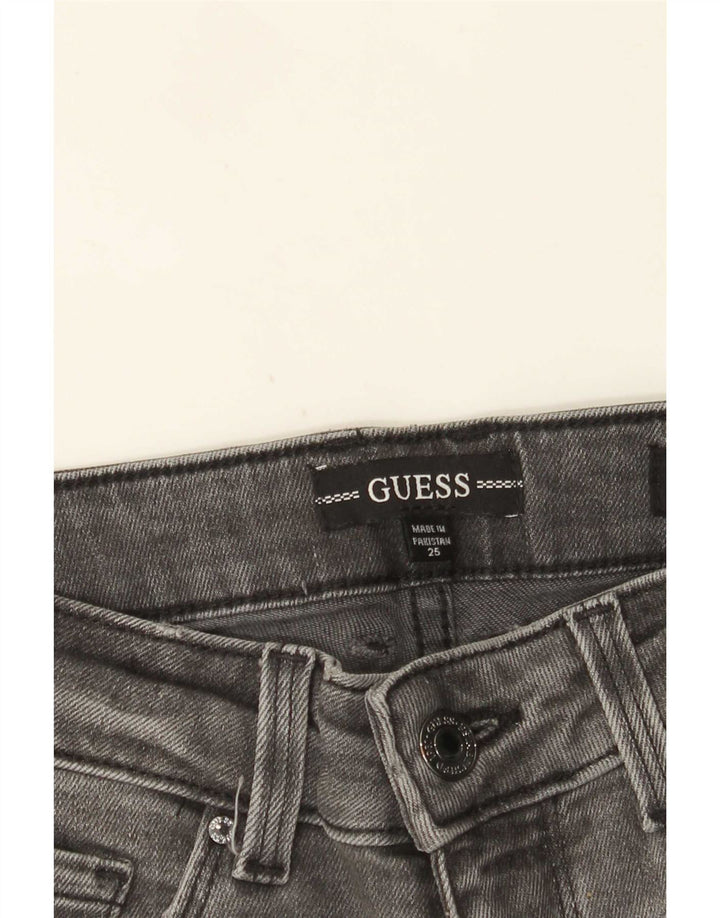Guess Jean skinny taille moyenne pour femme W25 L30 Gris