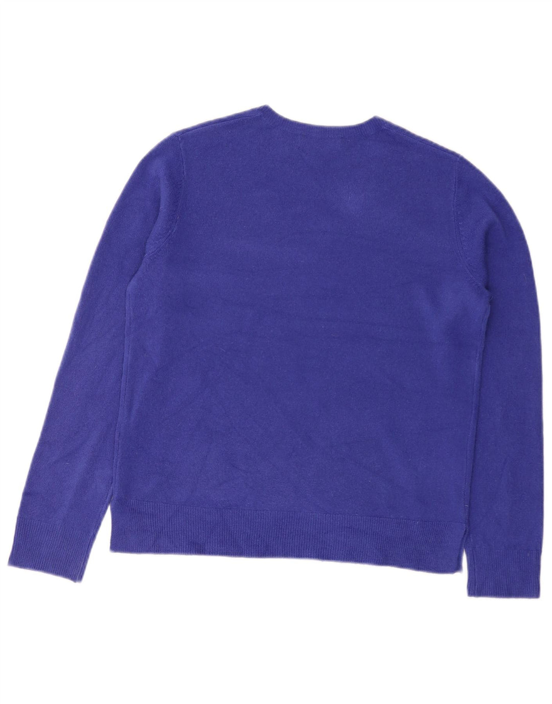 Marks & Spencer Pull col en V pour femme UK 12 Bleu moyen Acrylique