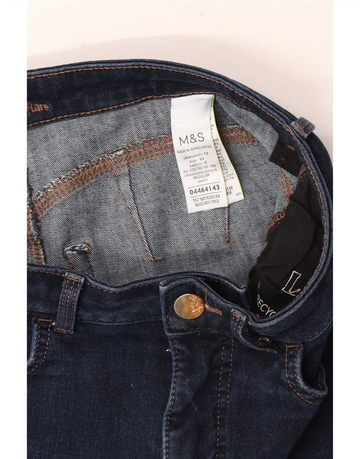 Marks & Spencer Jean évasé pour femme UK 12 Medium W30 L27 Bleu marine
