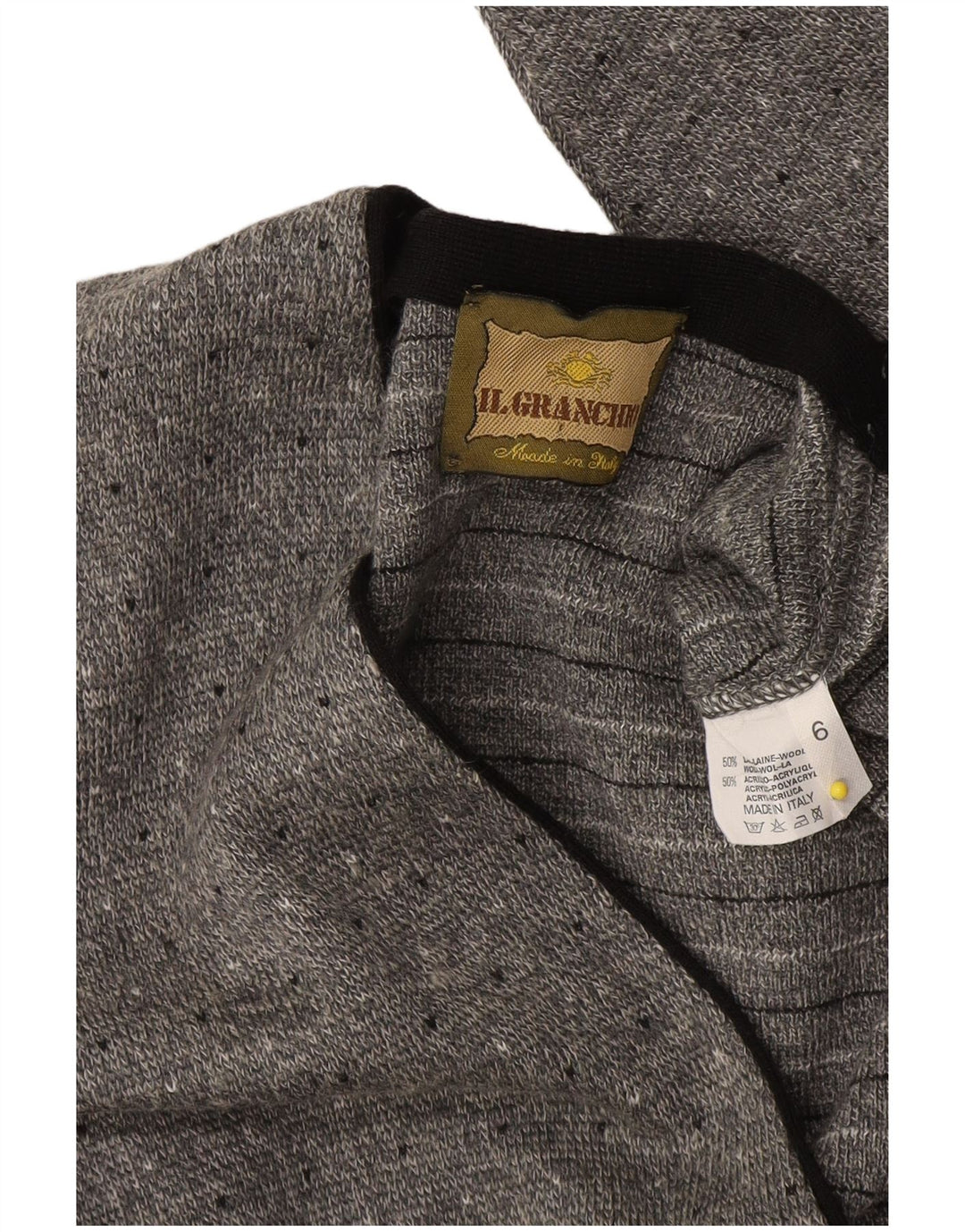 Il Granchio Pull Cardigan Homme Gris Moyen Laine Mouchetée