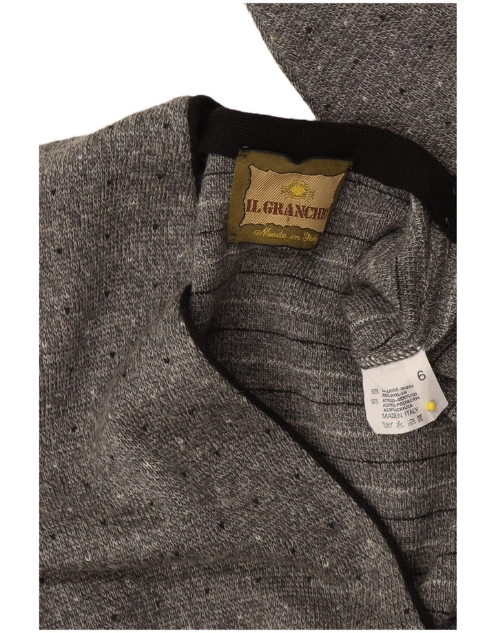 Il Granchio Pull Cardigan Homme Gris Moyen Laine Mouchetée