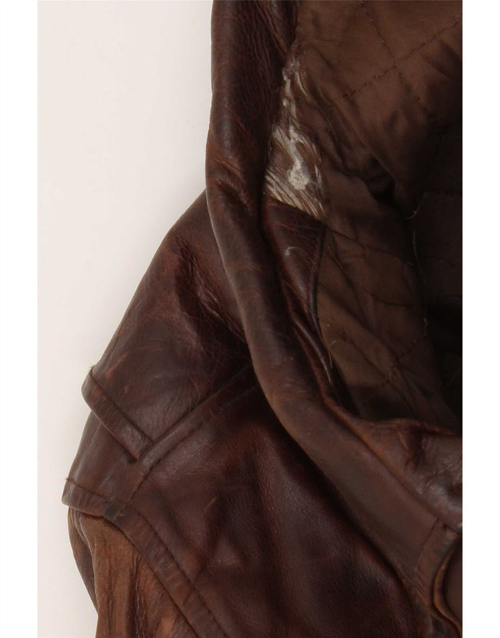 PETER KEEN Veste en cuir pour homme IT 52 XL Marron