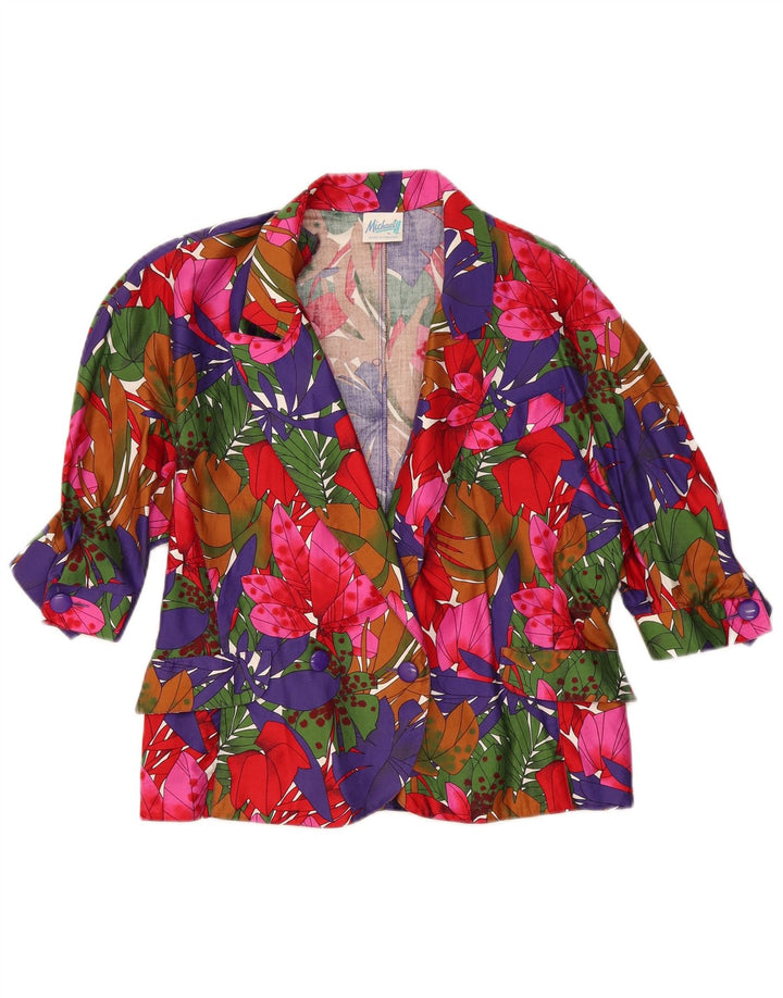 Michael H. Veste blazer à 1 bouton pour femme US 16 2XL Floral multicolore