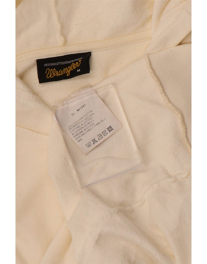 Wrangler Pull à capuche zippé pour homme en coton blanc cassé moyen