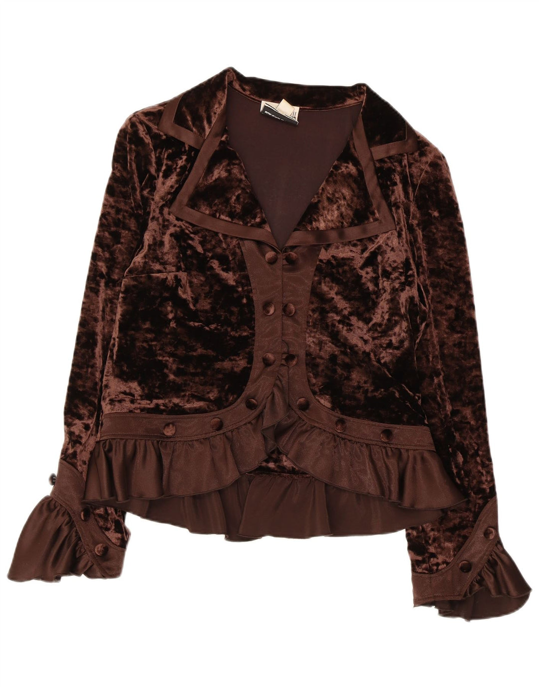 JOSEPH RIBKOFF Chemisier en velours pour femme UK 16 Large Marron Polyester