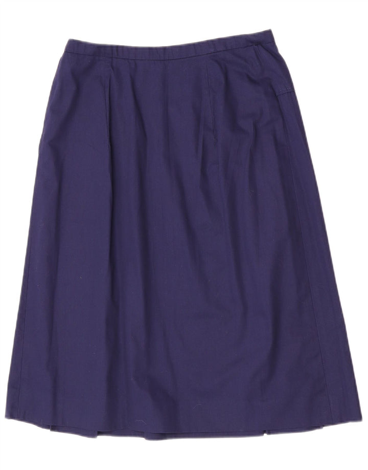 vintage Femme Jupe A-Line W28 Coton Bleu Marine Moyen