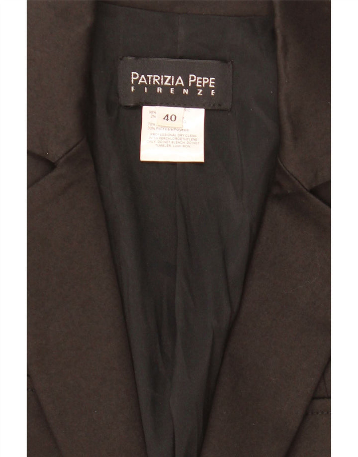 Patrizia Pepe Veste blazer courte à 2 boutons pour femme IT 40 Small Noir
