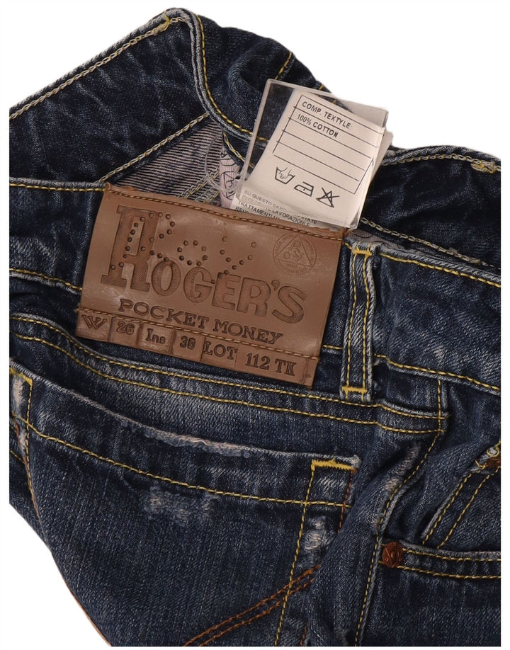 Roy Rogers Jean droit vieilli pour femme W26 L32 en coton bleu
