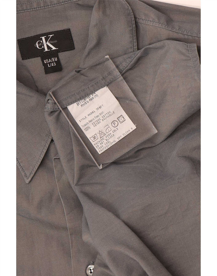 Calvin Klein Chemise Homme Taille 43 Grand Coton Gris
