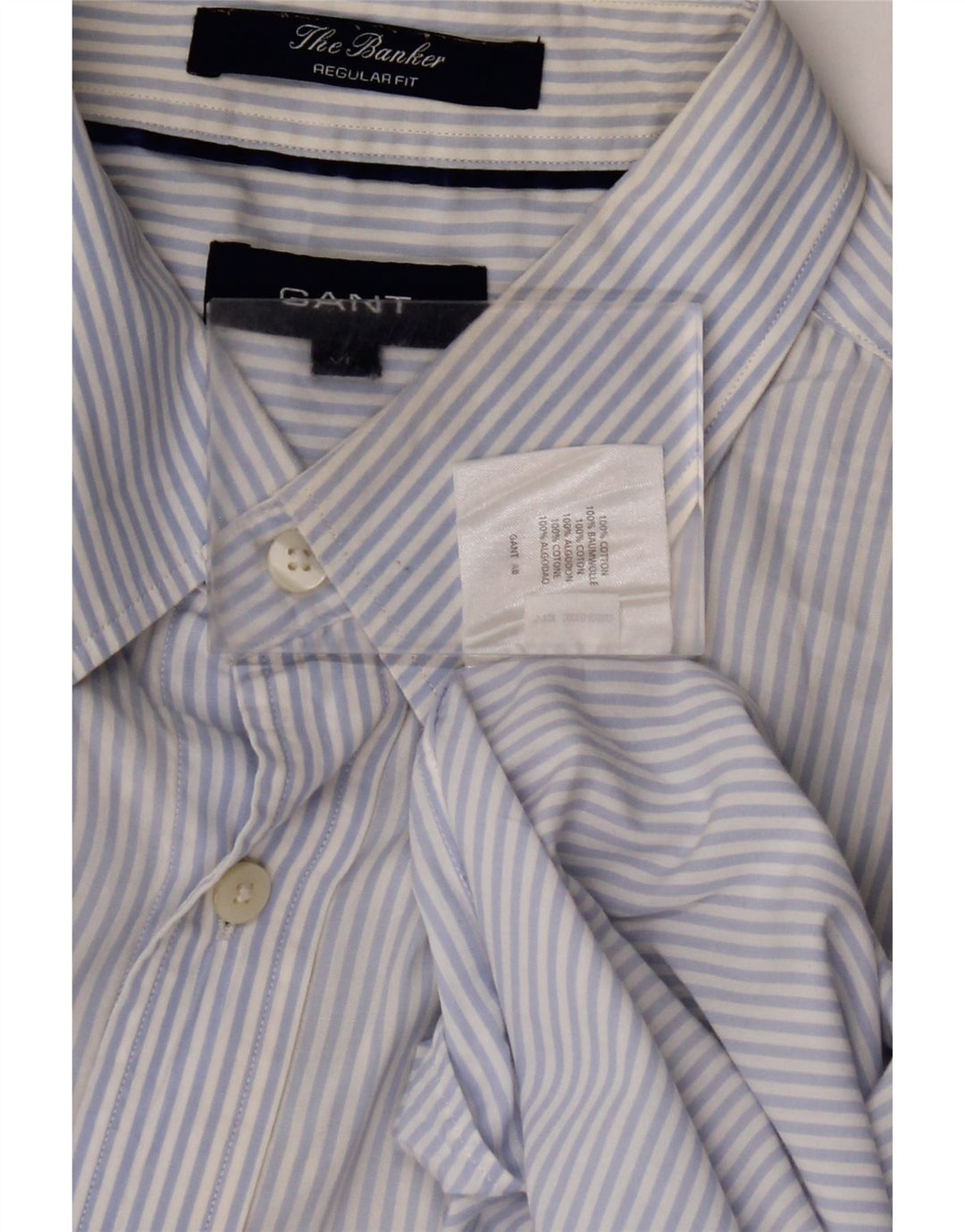 GANT Chemise Regular Fit XL Bleu à fines rayures en coton pour homme