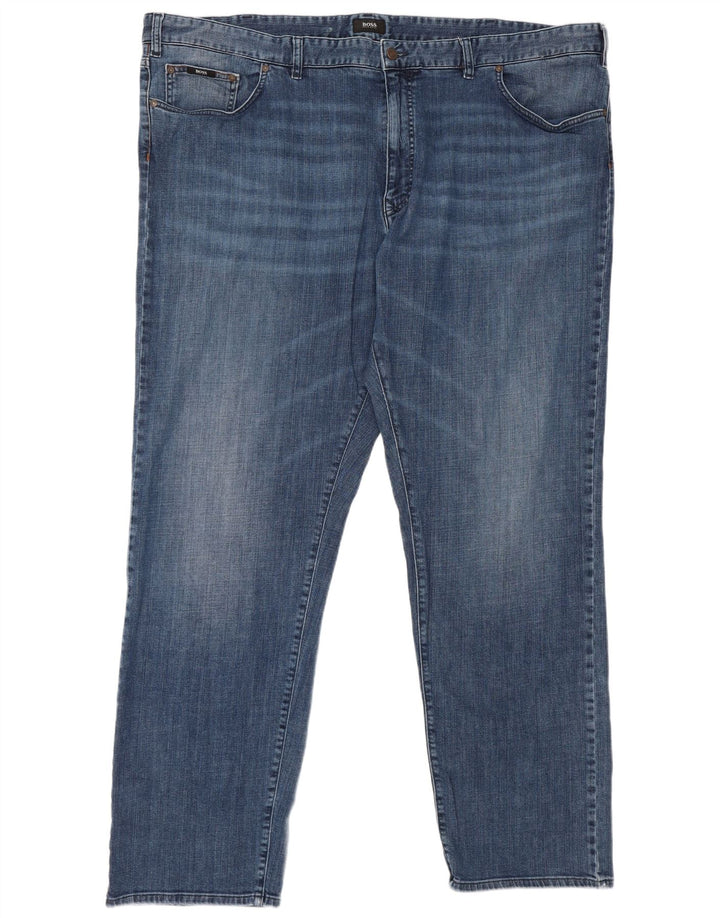 Hugo Boss Jean droit W48 L34 bleu coton homme