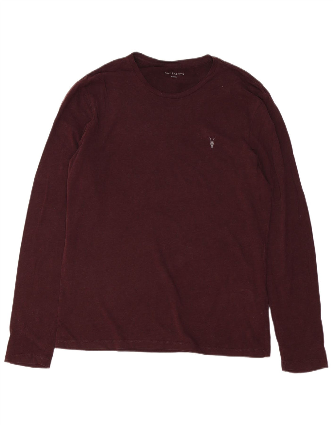 All Saints Haut à manches longues pour homme en coton bordeaux moyen