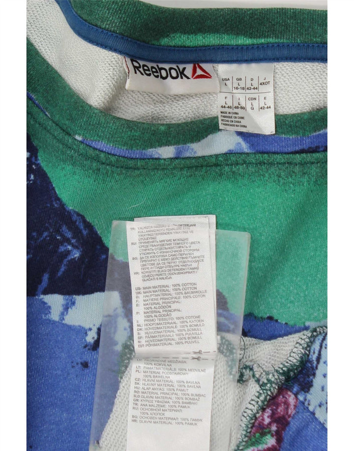 Reebok Sweat-shirt graphique pour femme UK 16/18 Large Multicolore