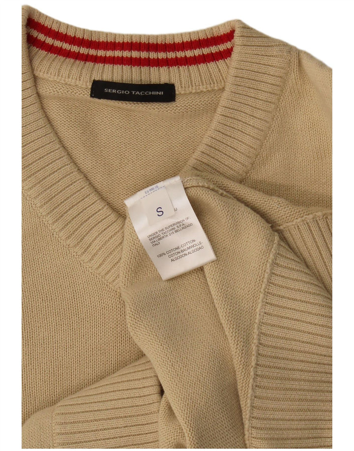 Sergio Tacchini Pull Col V Homme Petit Coton Beige