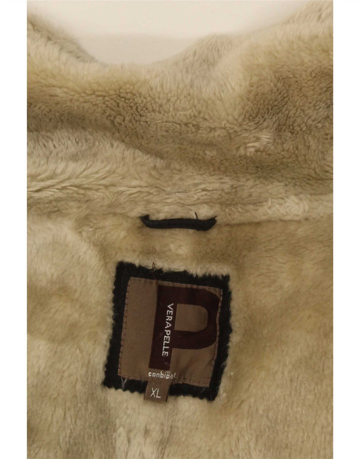 Conbipel Veste en peau de mouton pour homme UK 42 XL Cuir noir