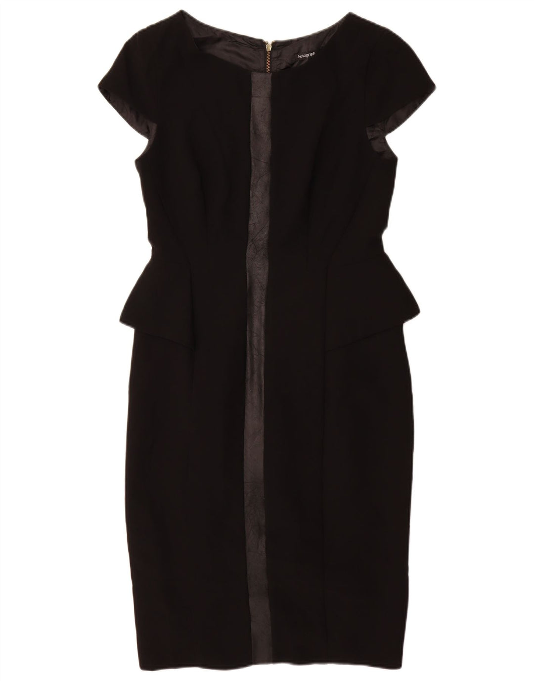 MARKS & SPENCER Robe péplum autographe pour femme UK 10 Petit Noir Polyester