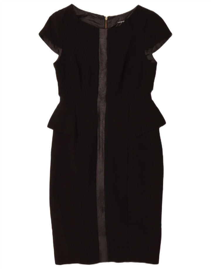 MARKS & SPENCER Robe péplum autographe pour femme UK 10 Petit Noir Polyester