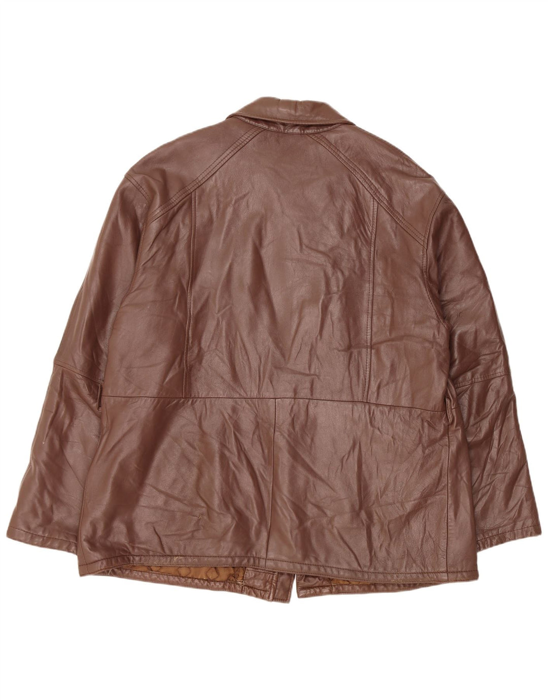 VINTAGE Veste en cuir homme IT 56 3XL Marron