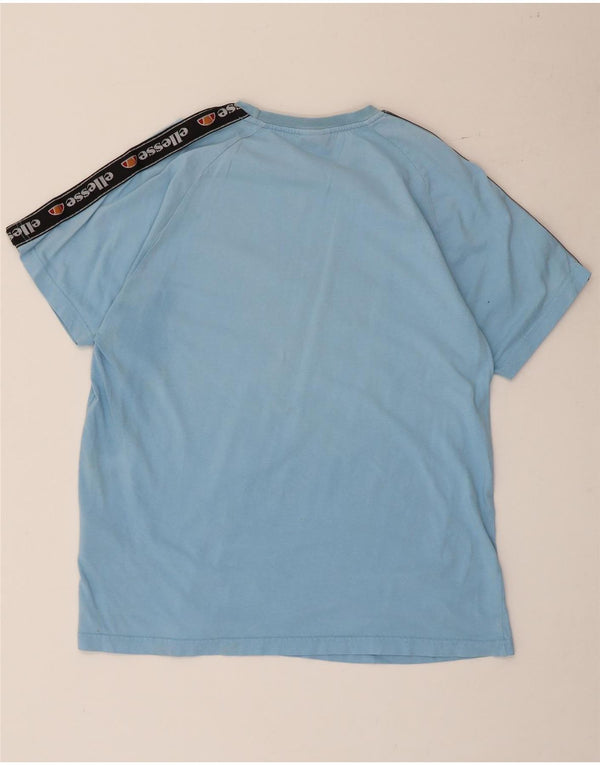 Ellesse Homme T-Shirt Graphique Haut Large Bleu Colorblock Coton