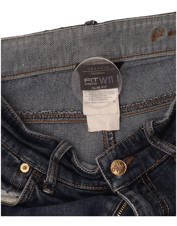 Max Mara Jean Weekend Slim Femme W28 L26 Bleu Marine Coton