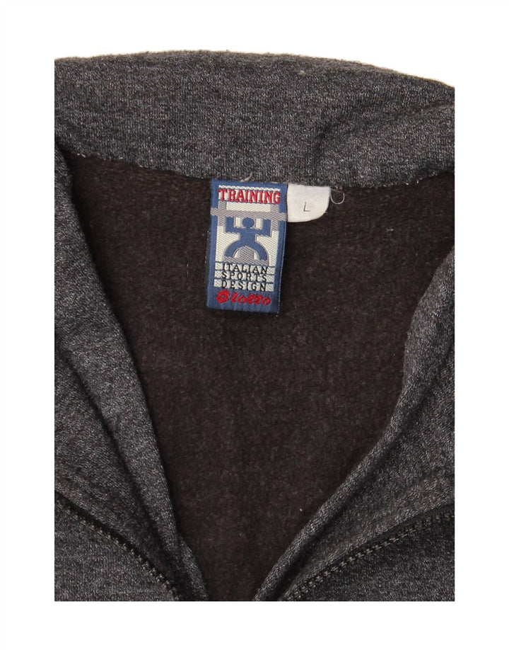 LOTTO Mens Zip Neck Pullover Tracksuit Top Large Grey Colourblock Vintage Lotto and Second-Hand Lotto from Messina Hembry 