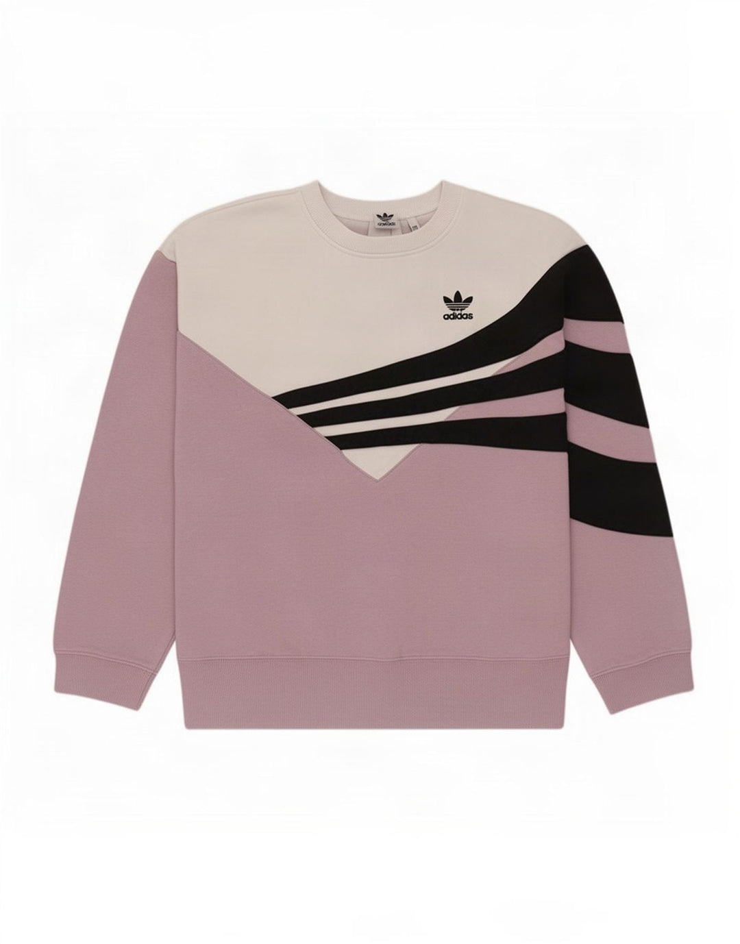 Adidas Sweat-shirt surdimensionné pour femme UK 14 Rose moyen Colourblock