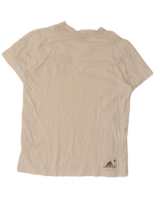 Adidas T-shirt graphique pour hommes, grand, en coton blanc