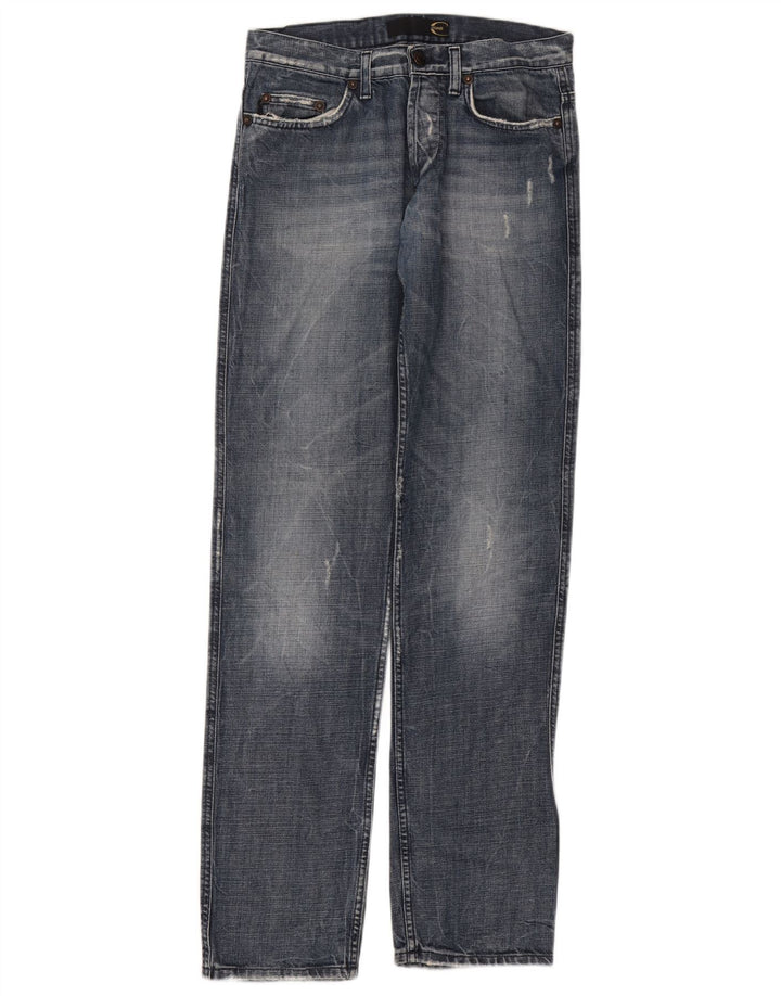 Just Cavalli Jean droit vieilli pour homme W34 L34 Bleu