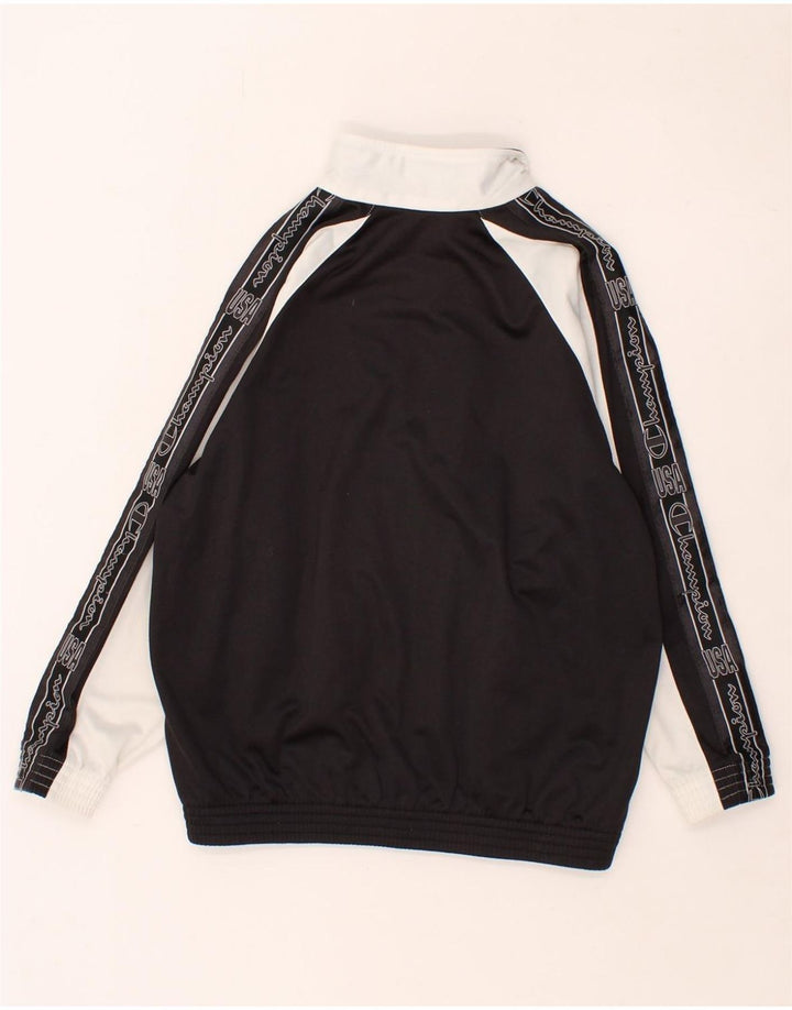 CHAMPION Boys Tracksuit Top Jacket 11-12 Years Large  Black Colourblock Vintage Champion and Second-Hand Champion from Messina Hembry 