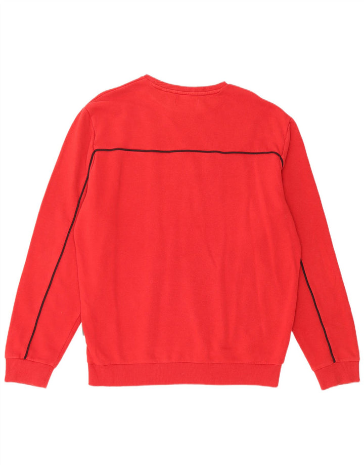 GUESS Sweat-shirt graphique pour homme en coton rouge Large