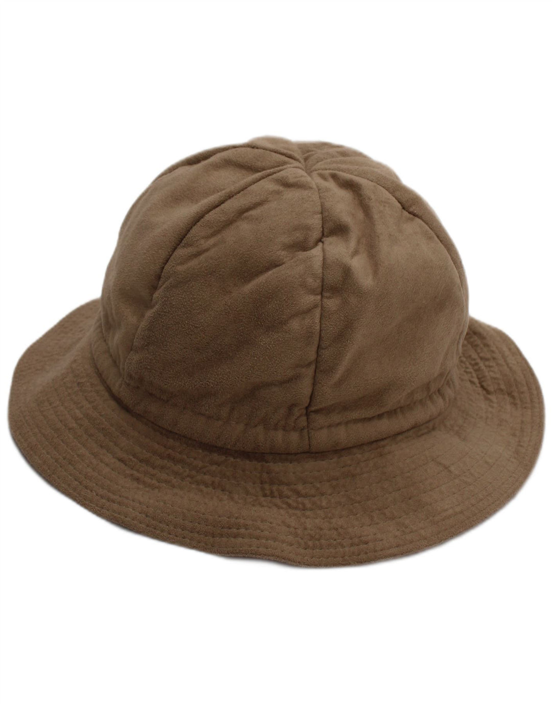 vintage Femmes Faux Daim Seau Chapeau Taille Unique Beige Polyester