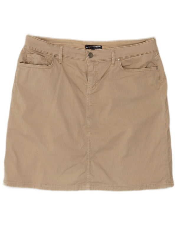 Tommy Hilfiger Mini jupe femme US 10 Large W32 coton beige