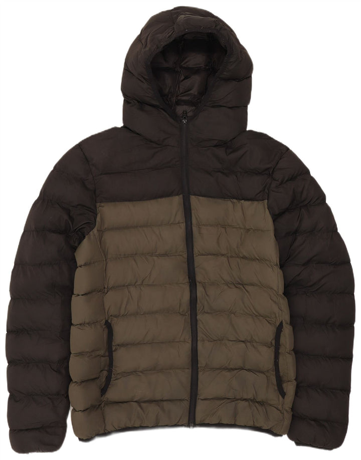 French Connection Veste matelassée pour femme UK 14 Medium Kaki Polyester