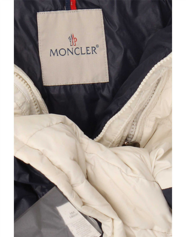 Moncler Veste matelassée graphique pour filles 9-10 ans Polyamide color block blanc