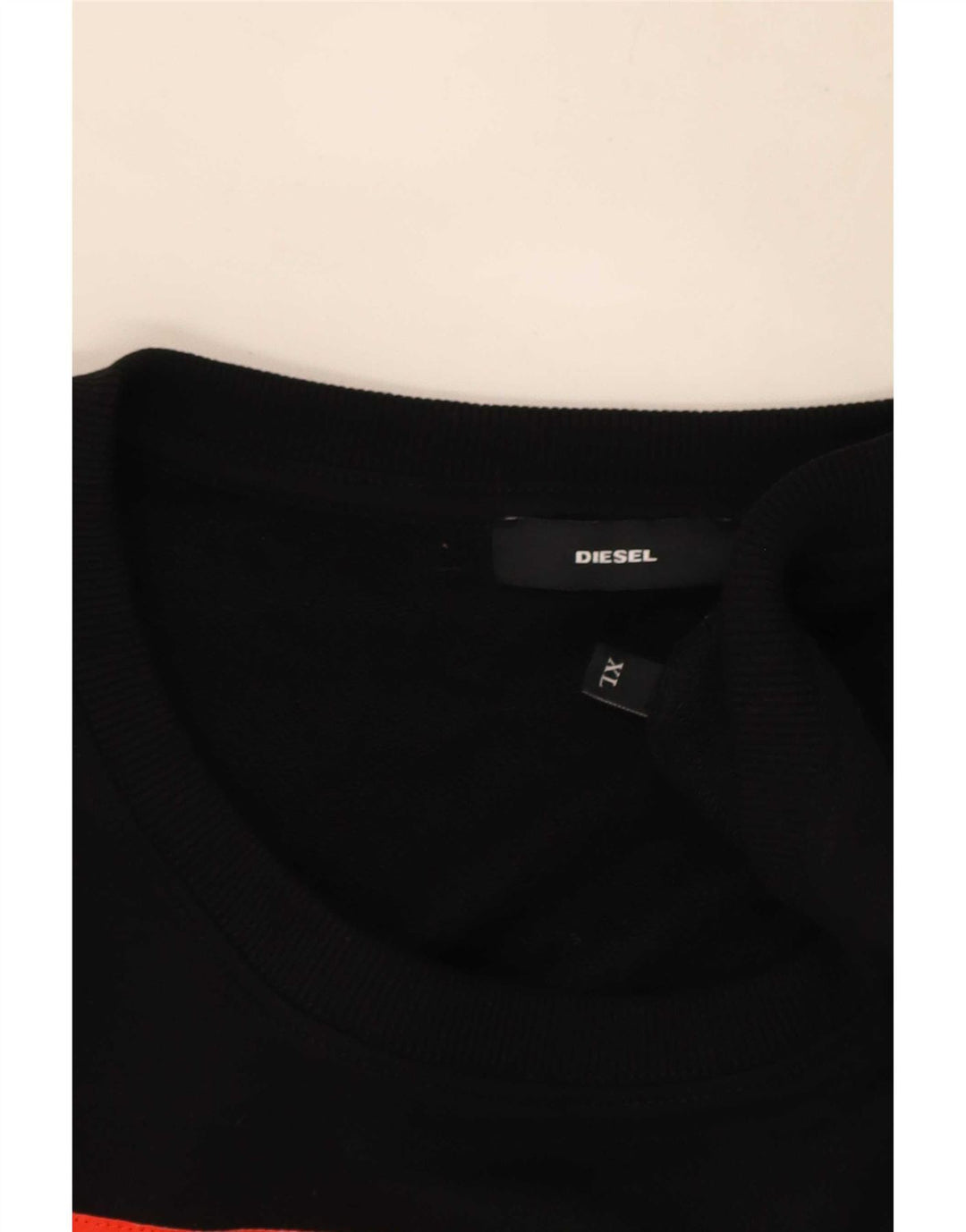 Diesel Homme Graphic Sweatshirt Jumper XL Noir Coton