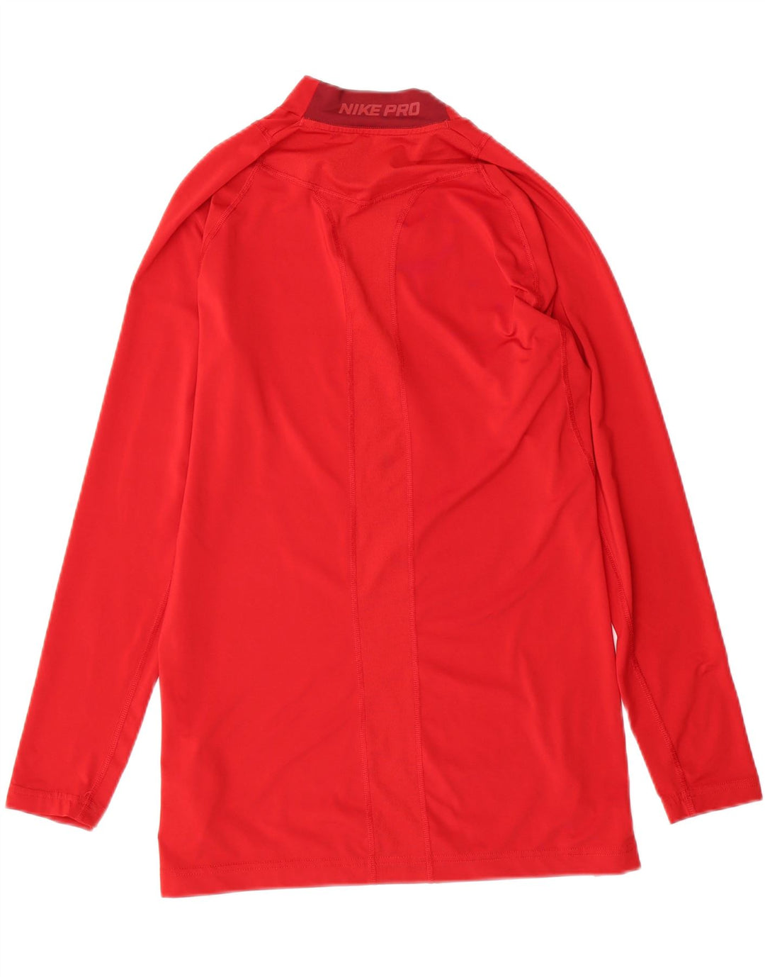 NIKE Womens Dri Fit Top Long Sleeve UK 14 Large Red Polyester