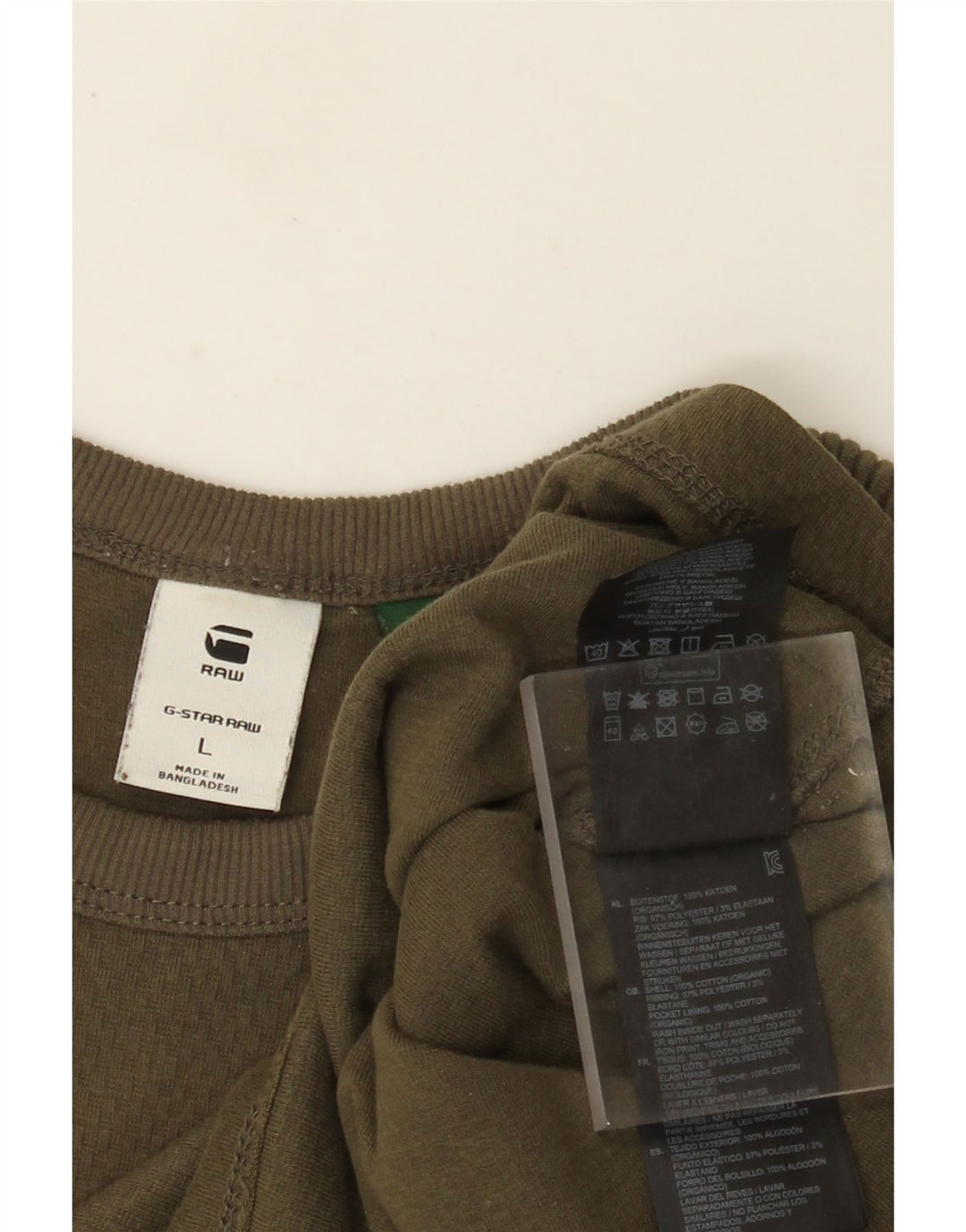 G-Star Homme Top Manches Longues Large Kaki Coton