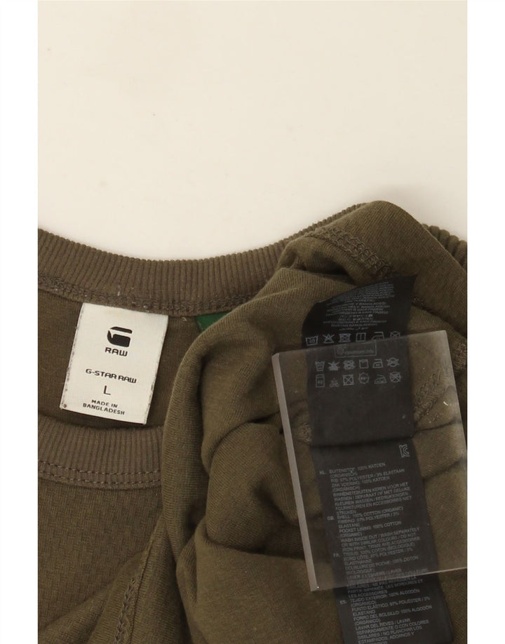 G-Star Homme Top Manches Longues Large Kaki Coton