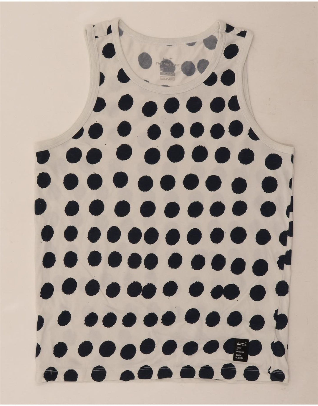 Nike Hommes Dri Fit Débardeur Moyen Blanc À Pois