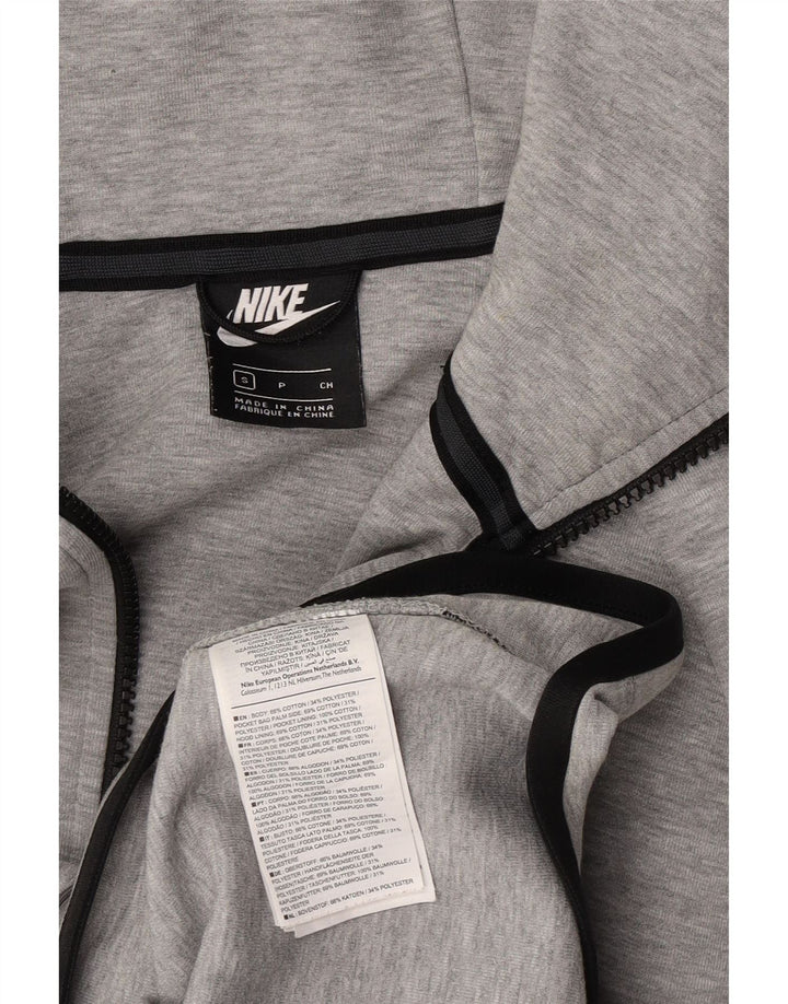 Nike Pull à capuche zippé pour homme Petit coton moucheté gris