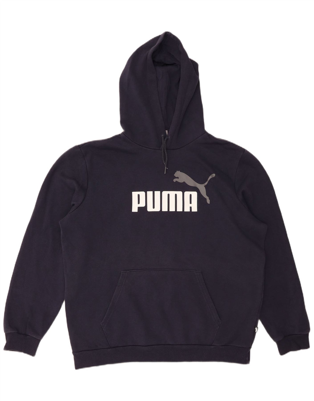 PUMA Pull à capuche graphique pour homme en coton bleu marine Taille L