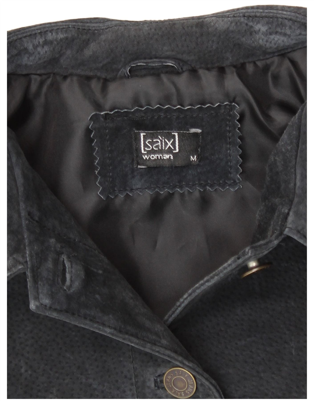 veste en daim femme vintage UK 14 cuir gris moyen