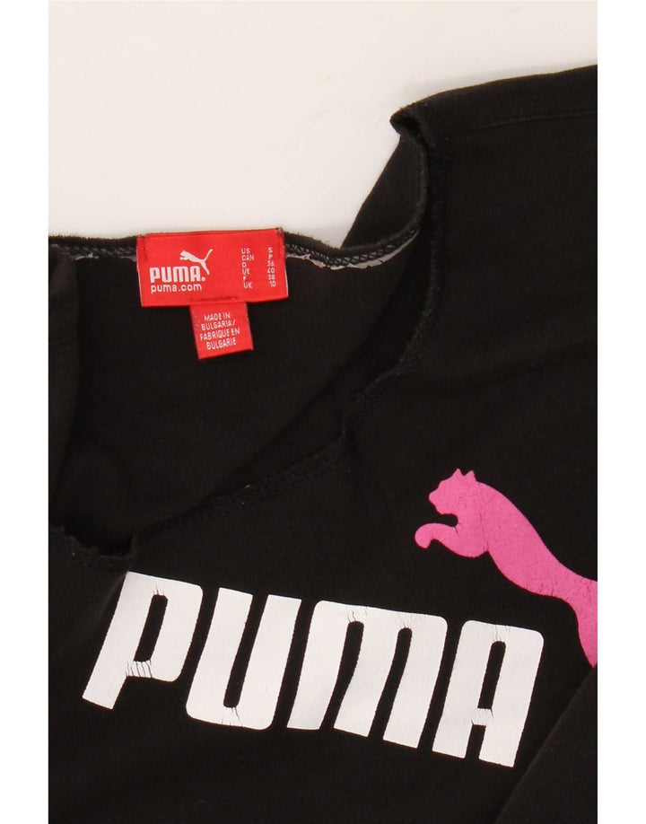Puma Haut graphique à manches longues pour femme UK 10 Small Noir