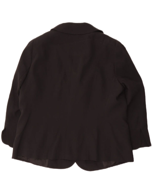 Luisa Spagnoli Veste Blazer Femme UK 18 XL Soie Noire
