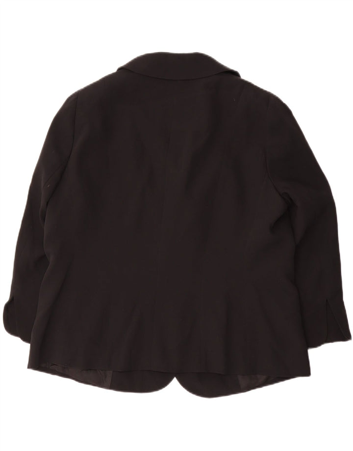 Luisa Spagnoli Veste Blazer Femme UK 18 XL Soie Noire
