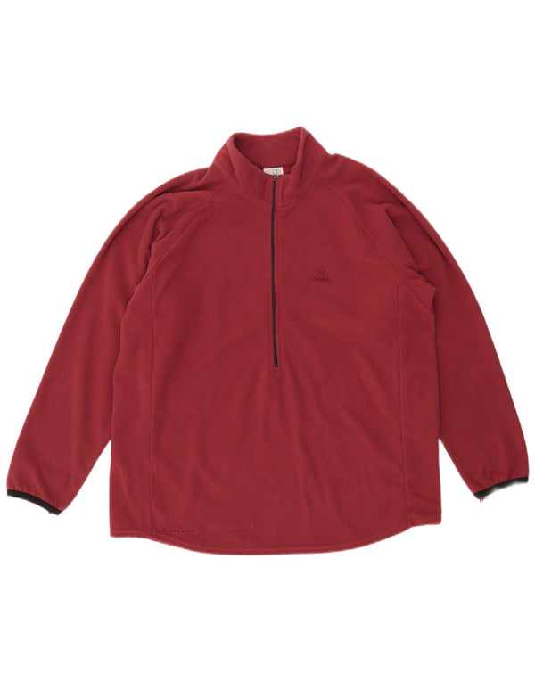 NIKE Pull en polaire à col zippé Therma-Fit pour homme Large en polyester bordeaux